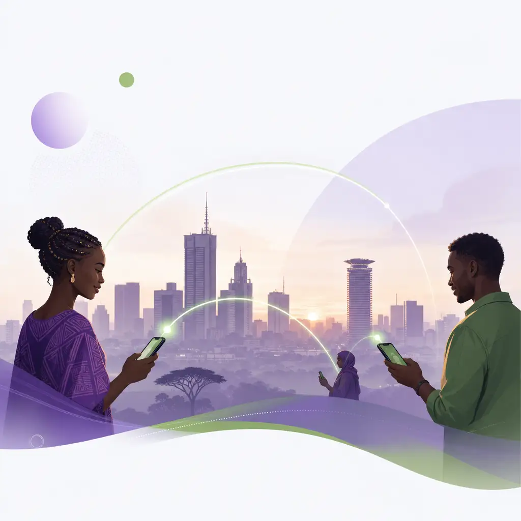 Abstract illustration of mobile payments and regional business operations